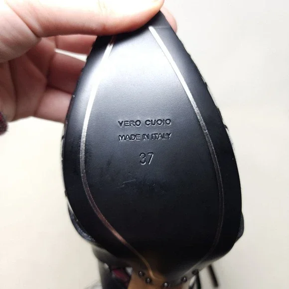 Balmain Paris Womens Boots Jackie Mosaic Silver Metallic Strappy Ankle Heel 37 7 - Picture 8 of 11